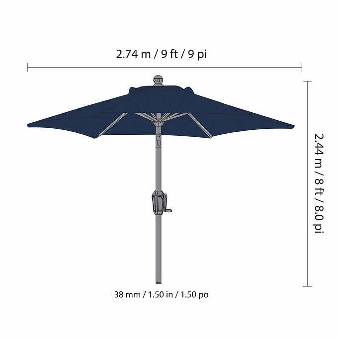 Seasons Sentry 9ft Anodized Commercial Umbrella BLUE