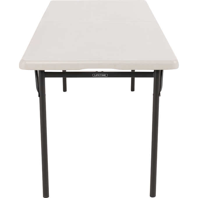 72"L x 30"W x 29"H - Lifetime Commercial Fold-In-Half Table, Almond