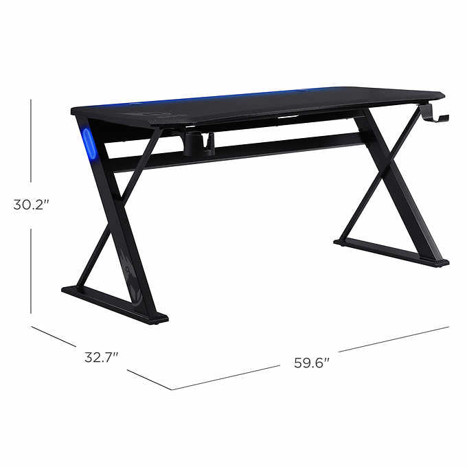 59.6" x 32.7" x 30.2" - DPS Radius 60” Gaming Desk