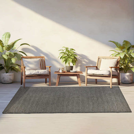 Mineral Springs Outdoor Area Rug Nantucket, Dark Gray - 7 ft. 3 in. x 10 ft.