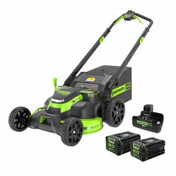 Greenworks 80V 25" Self-Propelled Mower With Two 2.5 Ah Batteries And 8A Dual Port Rapid Charger