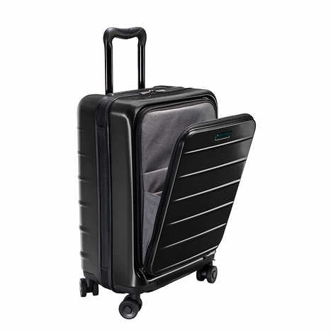 Ricardo Front Opening Carry On Spinner Luggage Suitcase in Black