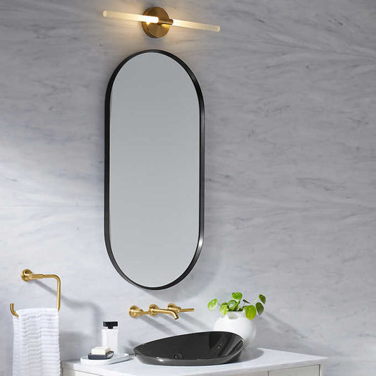 Kohler Orime 20" x 40" Capsule Framed Mirror - Matte Black