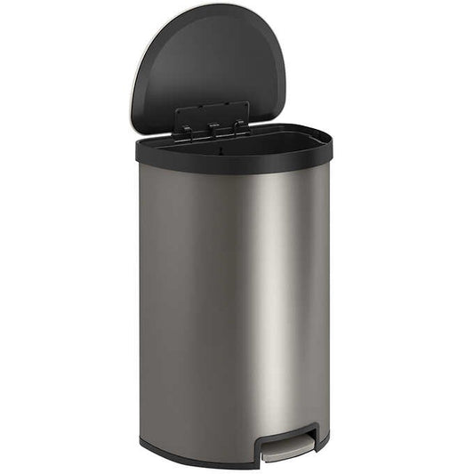 Kohler Step Trash Can, 45L Semi-Round, Stainless Steel