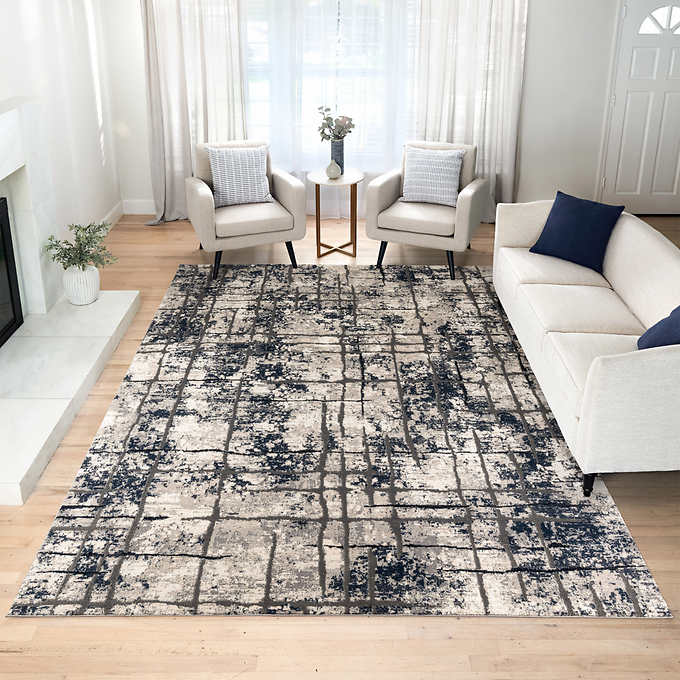 8 ft. 8 in. x 13 ft.- Karma Rug Collection, Keon Blue