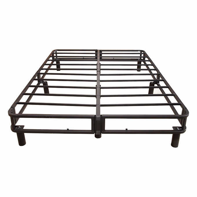 60” (W) x 80” (L) x 7” (H) - EnForce 7" Metal Box Spring with Headboard Bracket and Legs - QUEEN