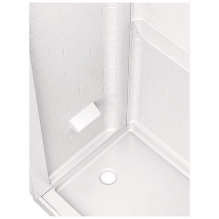 Delta Classic 500 Tile 60 in W 73.13 in H 32 in D Four piece Direct-to-stud Alcove Shower Wall Surround in High Gloss White B122106-6032-WH