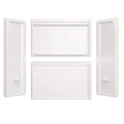 Delta Classic 500 Tile 60 in W 73.13 in H 32 in D Four piece Direct-to-stud Alcove Shower Wall Surround in High Gloss White B122106-6032-WH