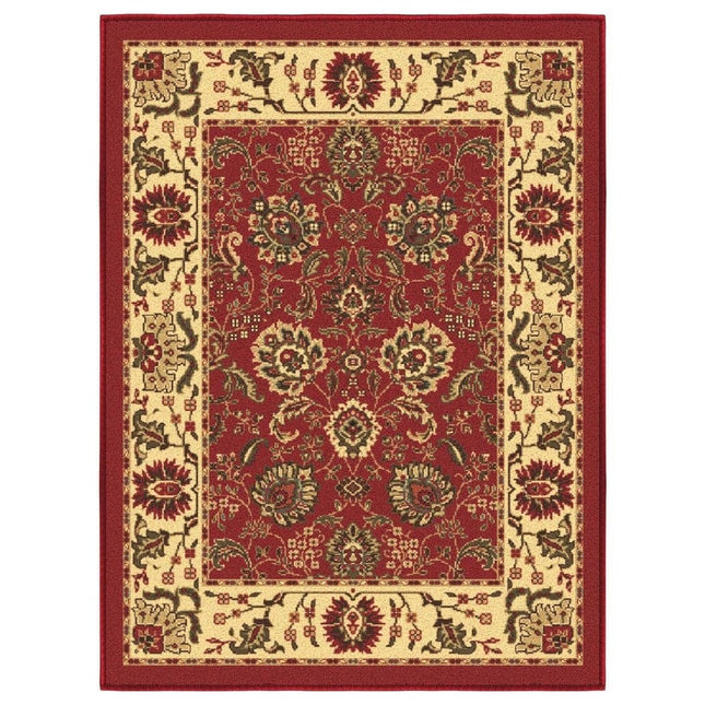 Ottomanson Ottohome Collection Non-Slip Rubberback Oriental Design 2x3 Indoor Entryway Mat, 2 ft. 3 in. x 3 ft., Dark Red