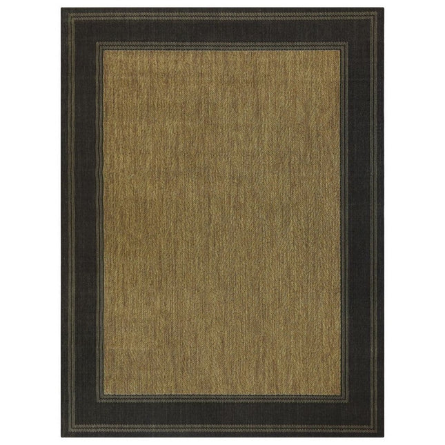 Hampton Bay Black/Brown 8 ft. x 10 ft. Border Indoor/Outdoor Area Rug