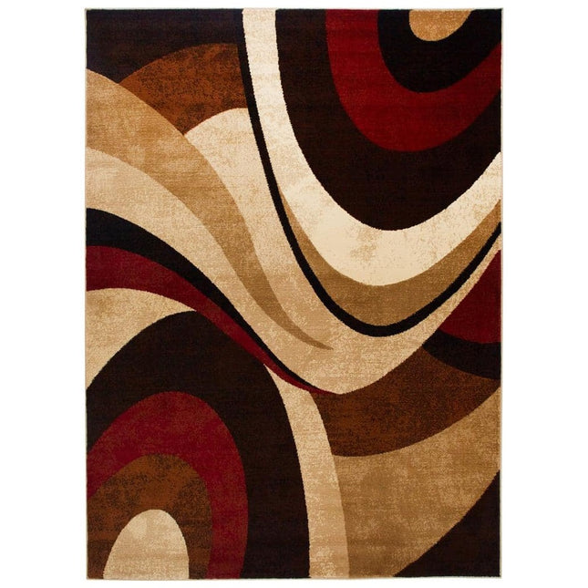 Home Dynamix Tribeca Slade Brown/Red 2 ft. x 3 ft. Abstract Area Rug