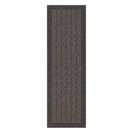 Mohawk Home Aspen Border Grey/Hummus 2 ft. x 6 ft. Machine Washable Runner Area Rug