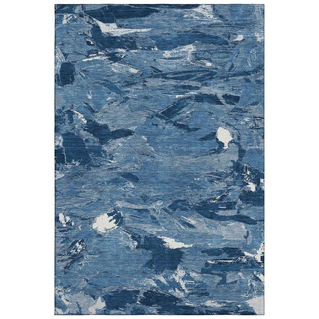 Addison Rugs Mayfield Premium Machine Washable Abstract AMF1344 Navy 3 ft. x 4 ft. Area Rug AMF1344NA30X46