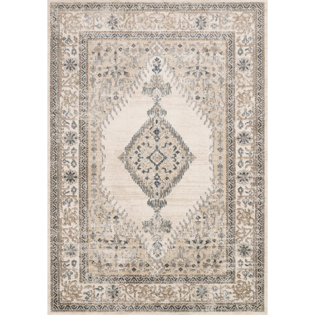 Loloi II Teagan Oatmeal/Ivory 6 ft. 7 in. x 9 ft. 2 in. Area Rug