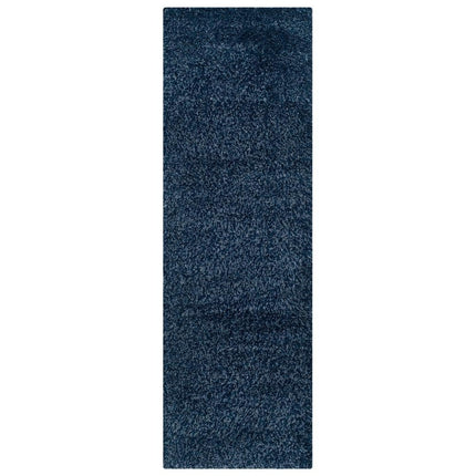 SAFAVIEH California Shag Navy 2 ft. x 9 ft. Solid Runner Rug