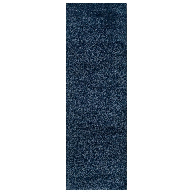 SAFAVIEH California Shag Navy 2 ft. x 9 ft. Solid Runner Rug