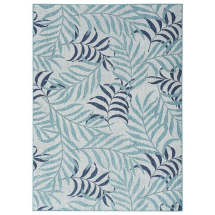 Nourison Garden Oasis Blue 6 ft. x 9 ft. Indoor/Outdoor Nature-inspired Contemporary Area Rug