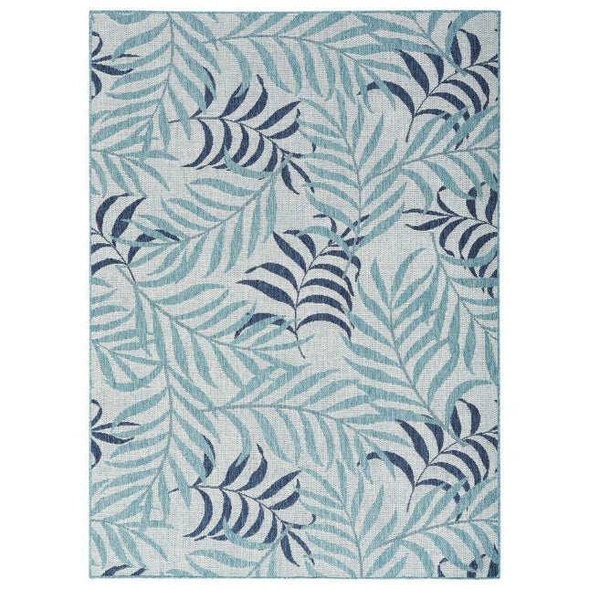 Nourison Garden Oasis Blue 6 ft. x 9 ft. Indoor/Outdoor Nature-inspired Contemporary Area Rug