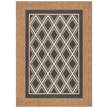 Hampton Bay Black 6 ft. x 9 ft. Indoor/Outdoor Trellis Layering Area Rug