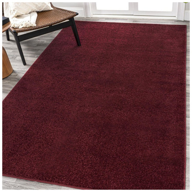 JONATHAN Y Haze Solid Low-Pile Dark Red 9 ft. x 12 ft. Area Rug