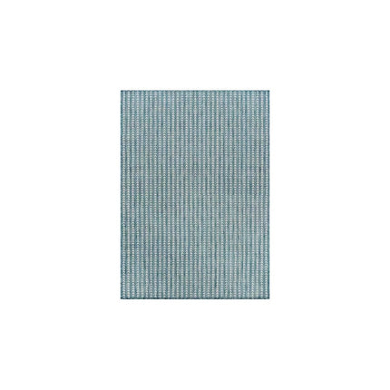 Beverly Rug Arrow Aqua 8 ft. x 10 ft. Chevron Striped Washable Indoor Outdoor Area Rug
