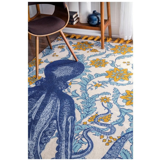 nuLOOM Thomas Paul Contemporary Floral Octopus Multi 3 ft. x 10 ft. Runner Rug