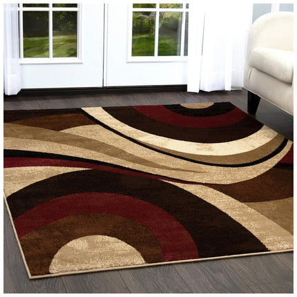 Home Dynamix Tribeca Slade Brown/Red 2 ft. x 3 ft. Abstract Area Rug