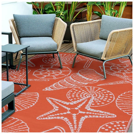 Coral Seashore 6 ft. x 8 ft. Indoor/Outdoor Area Rug
