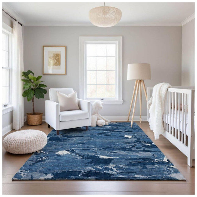 Addison Rugs Mayfield Premium Machine Washable Abstract AMF1344 Navy 3 ft. x 4 ft. Area Rug AMF1344NA30X46