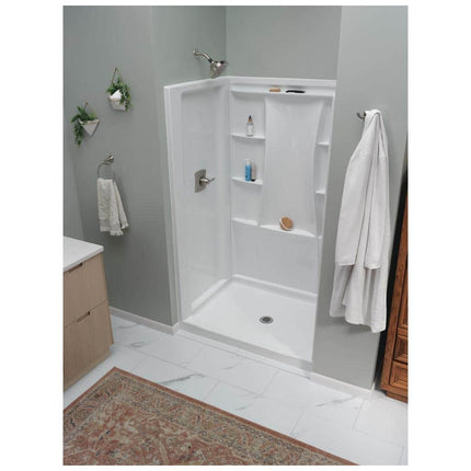 Delta Classic 500 48 in. W x 73.25 in. H x 34 in. D 3-Piece Direct-to-Stud Alcove Shower Surrounds in High Gloss White