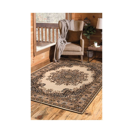 United Weavers Dallas Floral Kirman Ivory 5 ft. 3 in. x 7 ft. 2 in. Indoor Area Rug