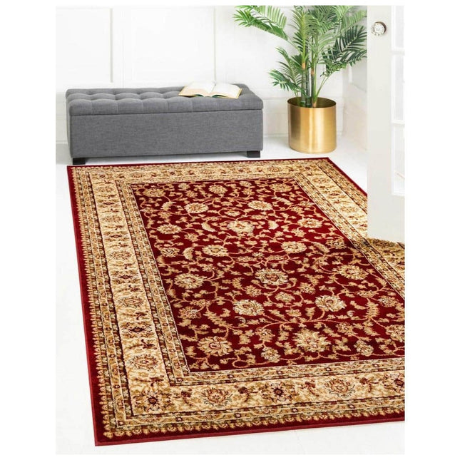 Unique Loom Voyage St. Louis Red/Gold 9 ft. x 12 ft. Traditional Border Area Rug