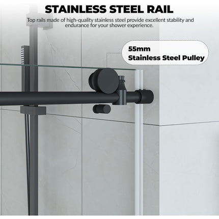 Garvee Sliding Shower Door 44-48 inch W x 76 inch H