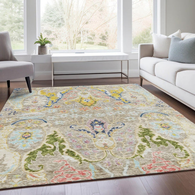 Addison Rugs Chantille Machine Washable Indoor/Outdoor Abstract ACN1932 Beige 9 ft. x 12 ft. Area Rug