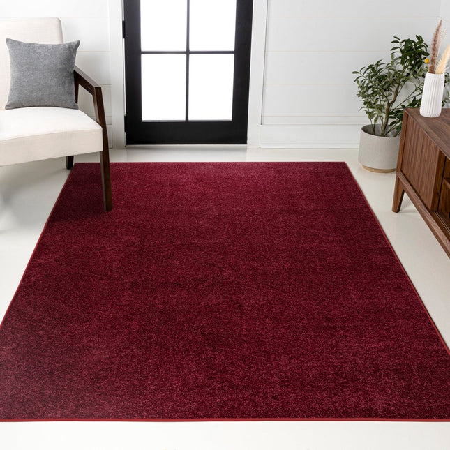 JONATHAN Y Haze Solid Low-Pile Dark Red 9 ft. x 12 ft. Area Rug