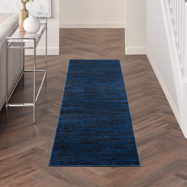Nourison Essentials Midnight Blue 2 ft. 2 in. x 10 ft. Indoor/Outdoor Kitchen Runner Rug