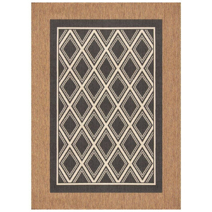 Hampton Bay Black 6 ft. x 9 ft. Indoor/Outdoor Trellis Layering Area Rug