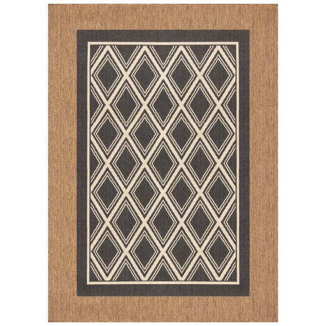 Hampton Bay Black 6 ft. x 9 ft. Indoor/Outdoor Trellis Layering Area Rug