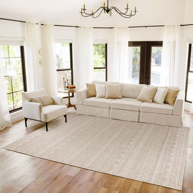 Gertmenian Regent Collection Celaya Beige 5 ft. 3 in. x 7 ft. Indoor Area Rug
