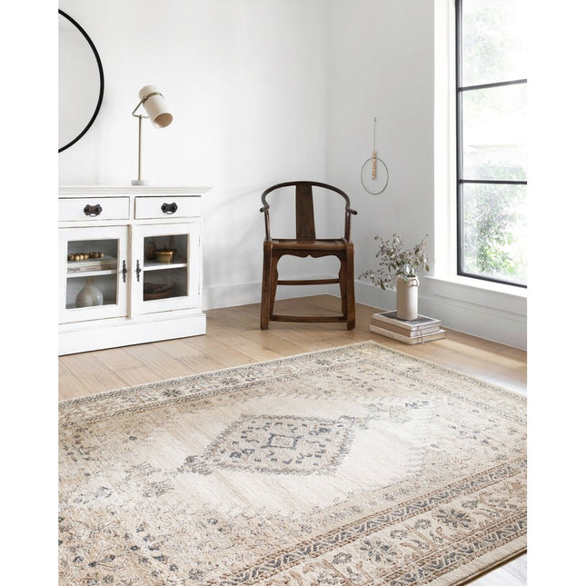 Loloi II Teagan Oatmeal/Ivory 6 ft. 7 in. x 9 ft. 2 in. Area Rug