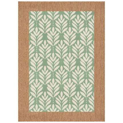 Hampton Bay Green 6 ft. x 9 ft. Indoor/Outdoor Leaf Layering Area Rug