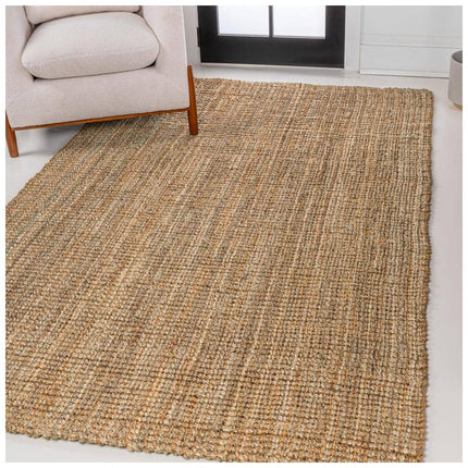 JONATHAN Y Biot Traditional Rustic Handwoven Jute Solid Natural 8 ft. x 10 ft. Area Rug