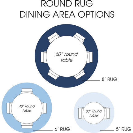 Home Dynamix Boho Grey/Blue 8 ft. Round Indoor Area Rug