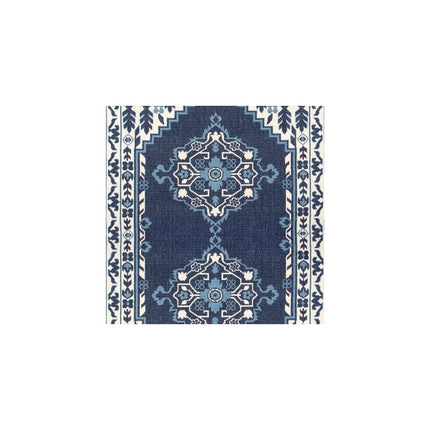 Hampton Bay Navy 6 ft. x 9 ft. Indoor/Outdoor Medallion Layering Area Rug