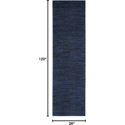 Nourison Essentials Midnight Blue 2 ft. 2 in. x 10 ft. Indoor/Outdoor Kitchen Runner Rug