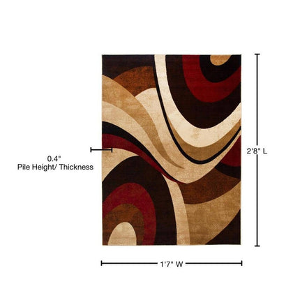 Home Dynamix Tribeca Slade Brown/Red 2 ft. x 3 ft. Abstract Area Rug