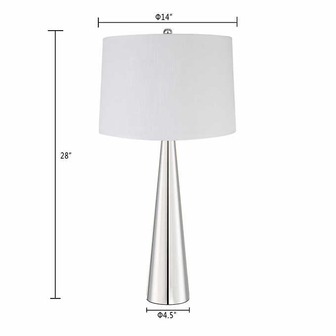 Austin Tapered Lamp, Set, 2-pack - Silver