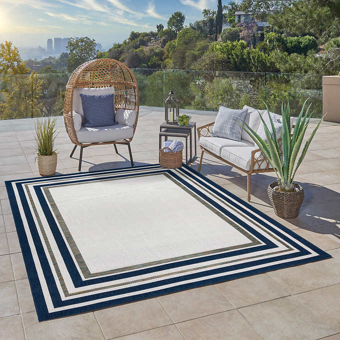 Ravenna Indoor-Outdoor Rug, Shelby Navy - 7 Ft. 10 In. X 10 Ft.