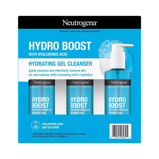 Neutrogena Hydro Boost Hydrating Gel Cleanser, 7.8 Fluid Ounce (Pack of 3)