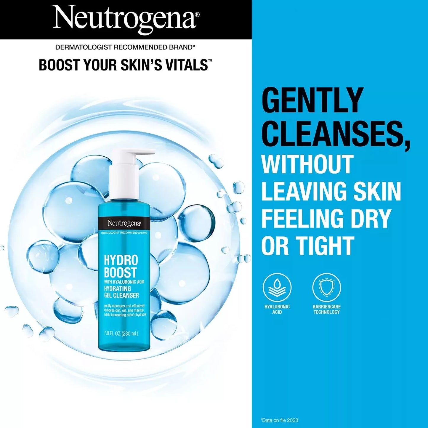 Neutrogena Hydro Boost Hydrating Gel Cleanser, 7.8 Fluid Ounce (Pack of 3)